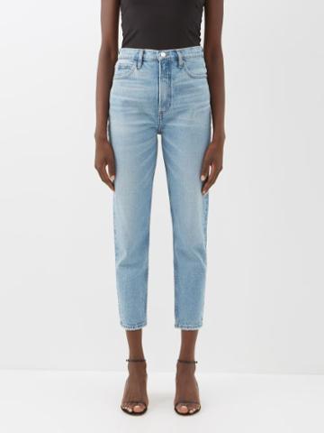 Frame - Cropped Slim-leg Jeans - Womens - Light Denim