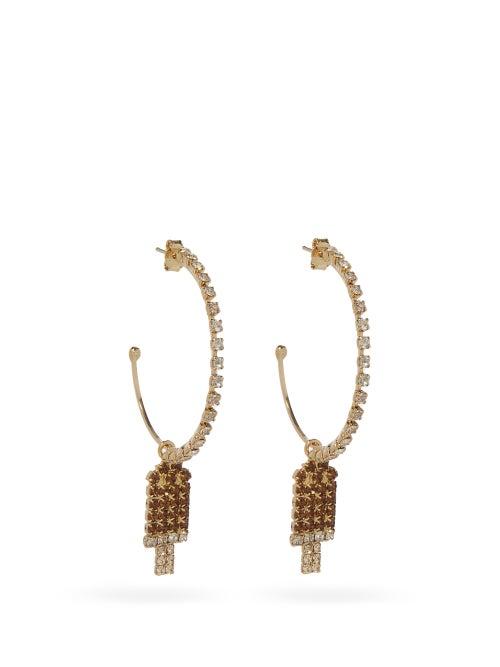 Matchesfashion.com Rosantica - Gelateria Crystal Hoop Earrings - Womens - Crystal