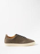 Brunello Cucinelli - Panelled Leather Trainers - Mens - Grey Multi