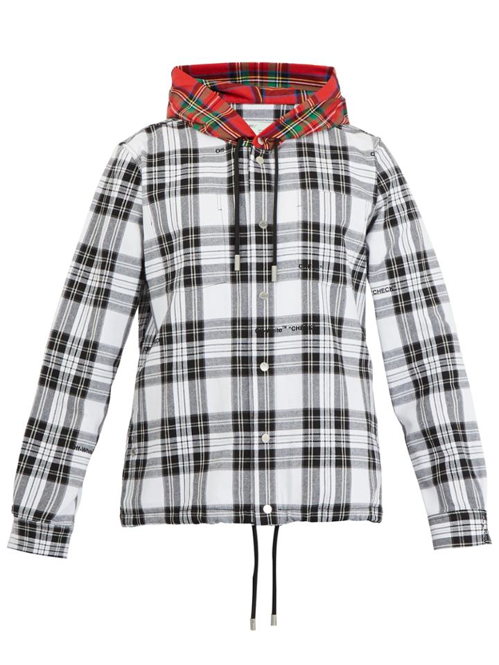 Off-white Tartan Hooded Cotton-blend Shirt