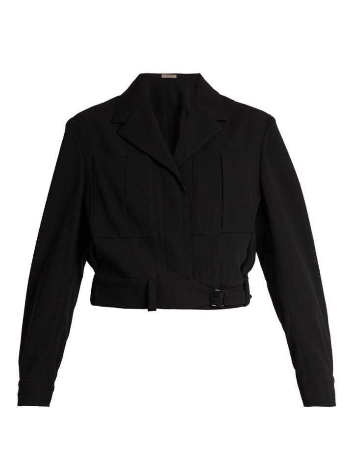 Bottega Veneta Belted Wool Cropped Jacket