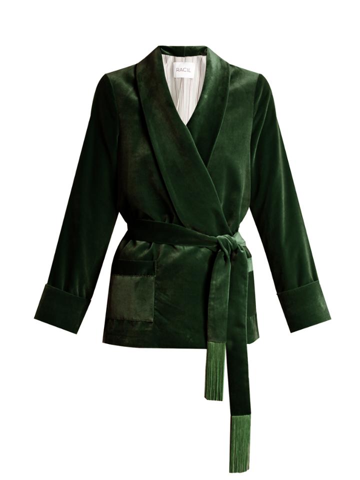 Racil Tassel-embellished Belted Velvet Jacket