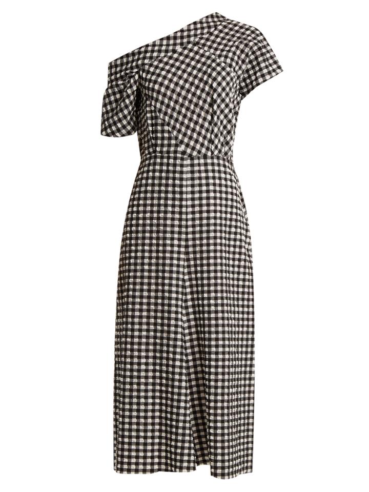 Rachel Comey Gingham One-shoulder Dress