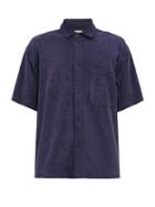 Mens Rtw Ymc - Screech Organic Cotton-terry Shirt - Mens - Navy