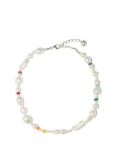 Matchesfashion.com Fry Powers - Coco Baroque Pearl & Sterling-silver Choker - Womens - Pearl