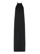 Edun T-back Halterneck Satin-crepe Dress
