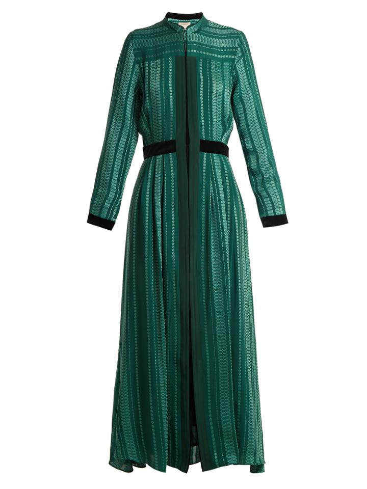 Zeus + Dione Atlantis Geometric-jacquard Silk-blend Dress