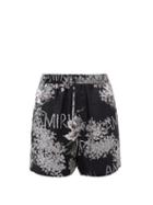 Amiri - Floral-print Silk-twill Shorts - Mens - Black