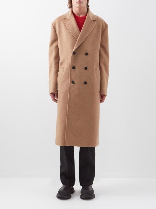 Valentino - Double-breasted Camel-wool Overcoat - Mens - Camel