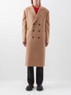 Valentino - Double-breasted Camel-wool Overcoat - Mens - Camel