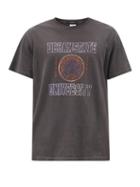 Mens Rtw Ksubi - University-print Garment-dyed Cotton T-shirt - Mens - Black
