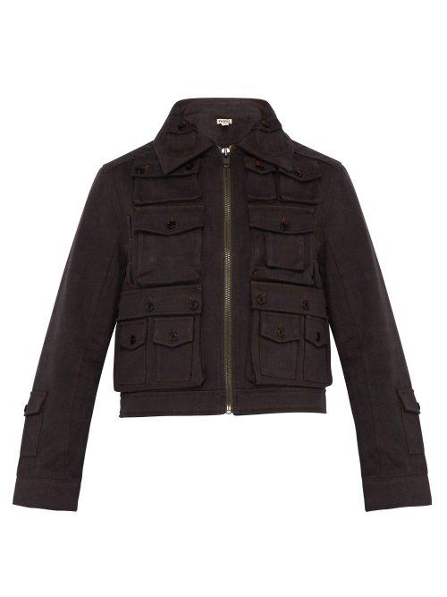 Matchesfashion.com Phipps - Patch Pocket Hemp Blend Utility Jacket - Mens - Dark Brown