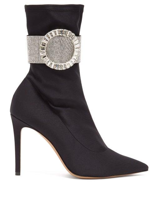 Matchesfashion.com Alexandre Vauthier - Joan Crystal-embellished Ankle Boots - Womens - Black