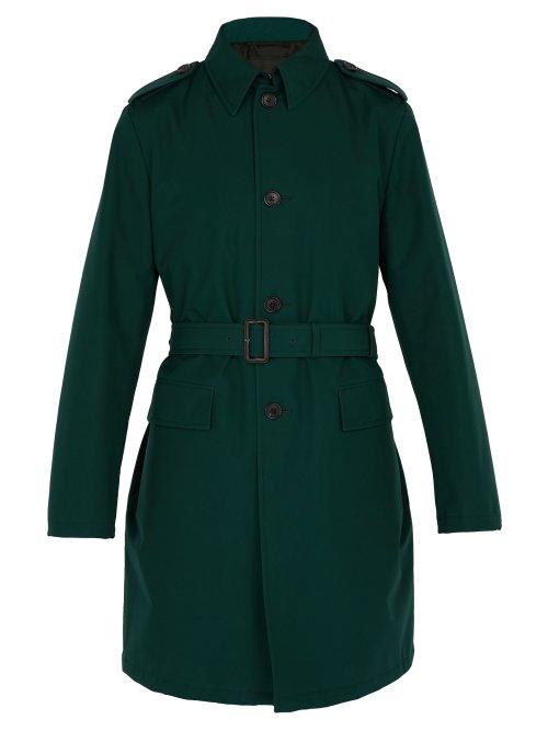 Matchesfashion.com Prada - Single Breasted Nylon Trench Coat - Mens - Green