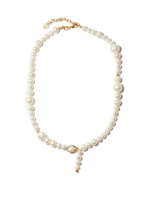Anita Berisha - Nautilus Baroque Pearl & 14kt Gold-plated Choker - Womens - Pearl