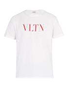 Matchesfashion.com Valentino - Vltn Logo Print Cotton Jersey T Shirt - Mens - White