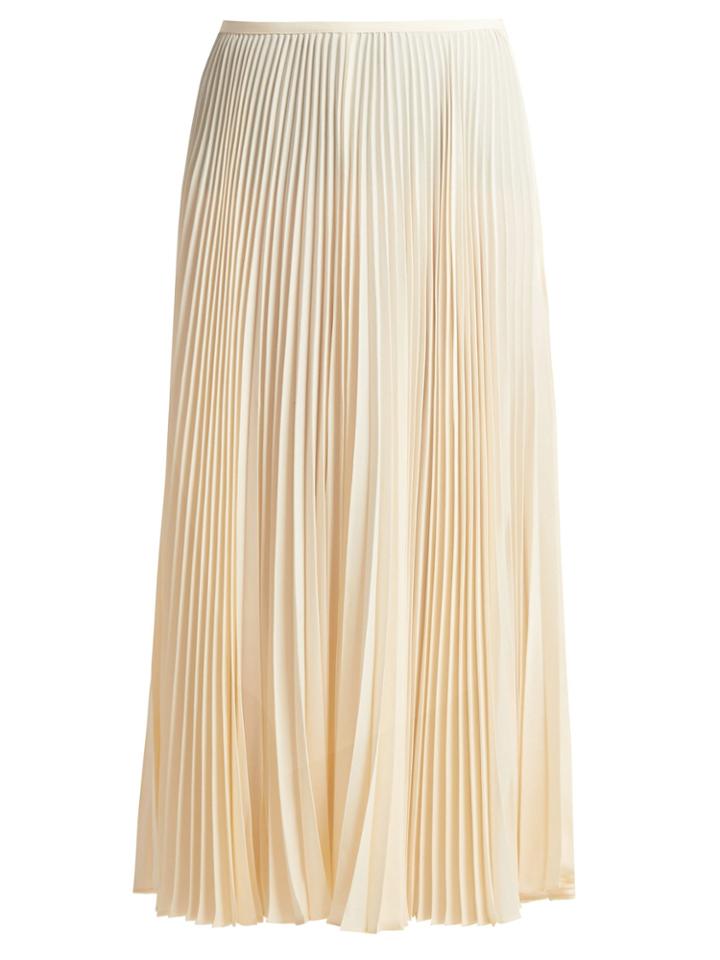 Joseph Abbot Pleated Silk Crepe-de-chine Skirt