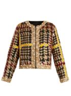 Ashish Collarless Hound's-tooth Sequin-embellished Jacket