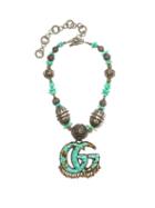 Matchesfashion.com Gucci - Gg Marmont Turquoise Necklace - Womens - Blue Multi