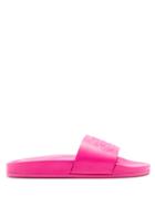 Matchesfashion.com Balenciaga - Piscine Bb-logo Leather Slides - Womens - Pink