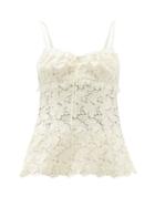 Matchesfashion.com Brock Collection - Sira Cotton-blend Macram-lace Top - Womens - Ivory