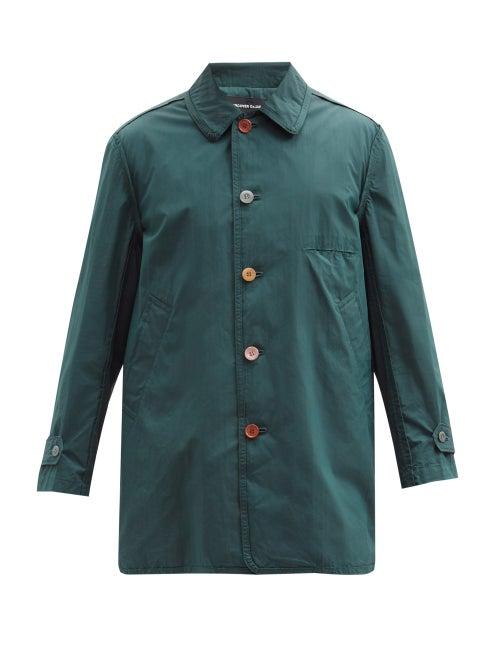 Matchesfashion.com Undercover - Mismatched-button Cotton-blend Overcoat - Mens - Blue