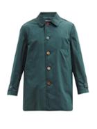 Matchesfashion.com Undercover - Mismatched-button Cotton-blend Overcoat - Mens - Blue