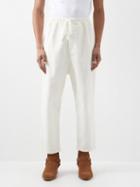 Nili Lotan - Walker Cropped Drawstring-waist Cotton Trousers - Mens - White