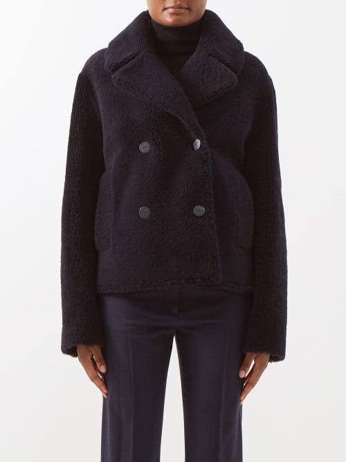 Joseph - Cavaye Shearling Peacoat - Womens - Navy