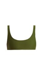 Matchesfashion.com Jade Swim - Rounded Edges Bikini Top - Womens - Dark Green