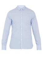 Lanvin Single-cuff Spread-collar Striped Cotton Shirt