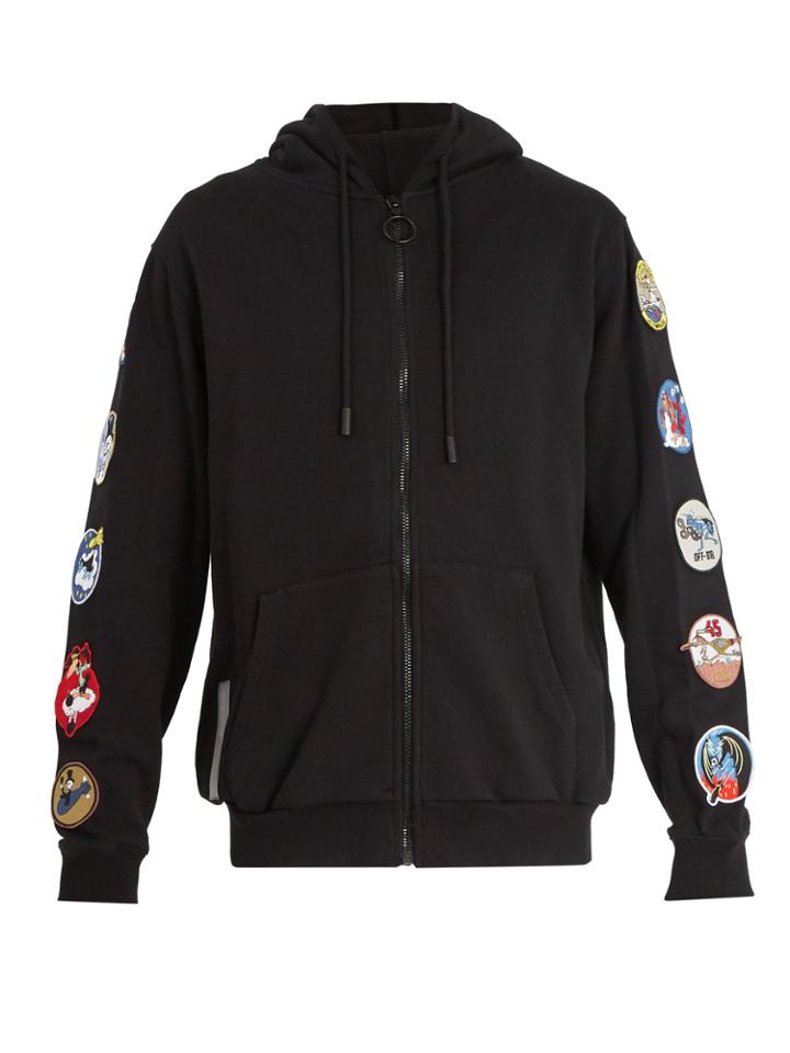 Off-white Patch Hooded Cotton Sweatshirt