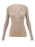 Gabriela Hearst - Homer Pointelle-knit Cashmere-blend Cardigan - Womens - Beige