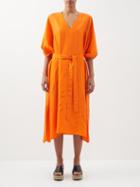 Joseph - Darya Silk-habotai Midi Dress - Womens - Orange
