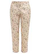 Matchesfashion.com Mes Demoiselles - Gaius Floral Print Silk Trousers - Womens - Beige Multi