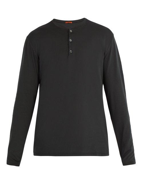 Matchesfashion.com Barena Venezia - Henley Long Sleeve T Shirt - Mens - Black