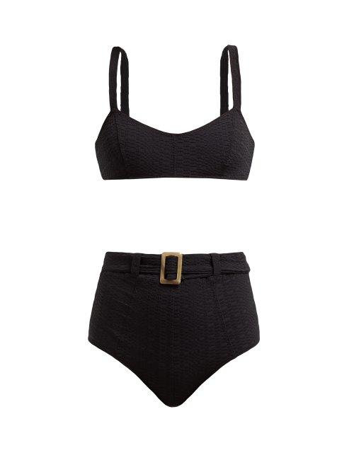 Matchesfashion.com Lisa Marie Fernandez - Genevieve High Rise Bikini - Womens - Black