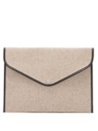 Rue De Verneuil - Enveloppe Xl Leather-trim Cotton-canvas Pouch - Womens - Beige