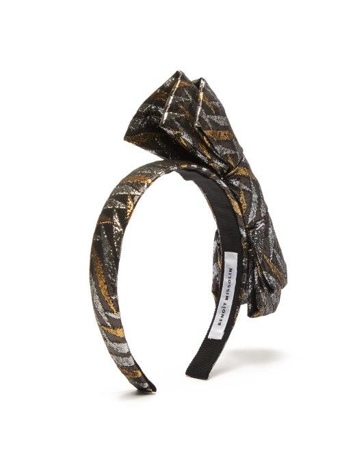 Matchesfashion.com Benot Missolin - Sarah Bow Metallic Headband - Womens - Gold