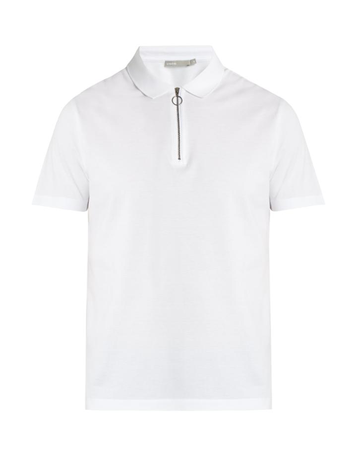 Vince Zip-detail Cotton-piqu Polo Shirt
