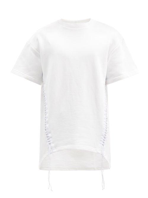 Matchesfashion.com Helmut Lang - Lace-trim Cotton-jersey T-shirt - Mens - White