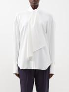 Another Tomorrow - Exaggerated-bow Satin Blouse - Womens - Off White