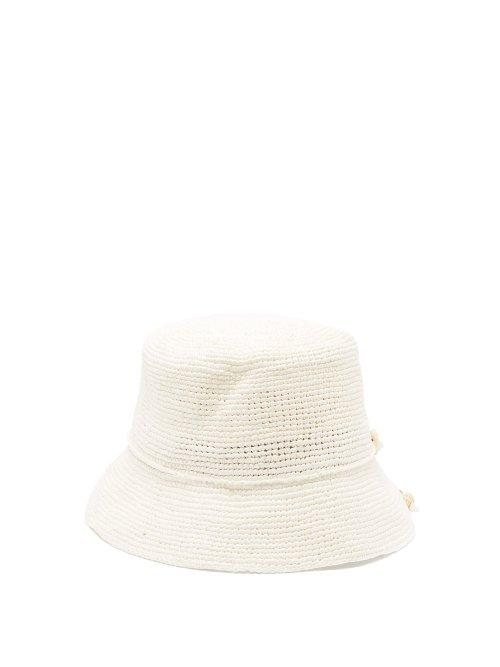 Matchesfashion.com Sensi Studio - Hippie Shell Embellished Straw Hat - Womens - White