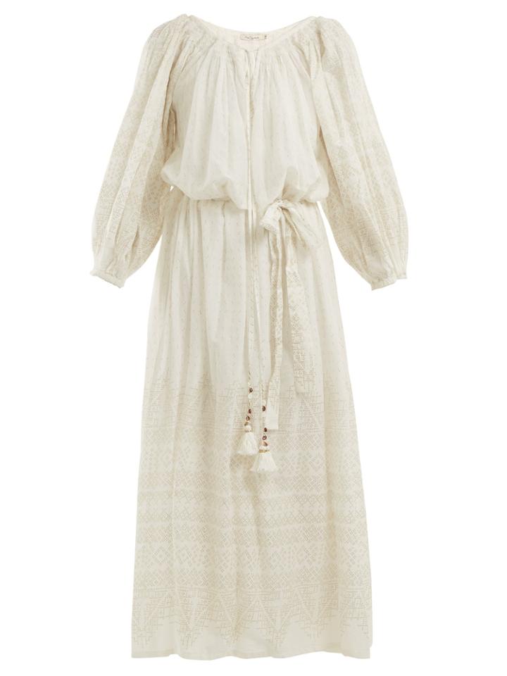 Mes Demoiselles Offrande Gathered-detailed Cotton Dress