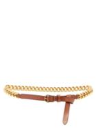 Matchesfashion.com Zimmermann - Chain And Leather Belt - Womens - Brown Multi