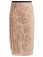 No. 21 Floral Crystal-embellished Tulle Pencil Skirt