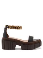 Matchesfashion.com Stella Mccartney - Emilie Chain-strap Faux-leather Platform Sandals - Womens - Black Gold