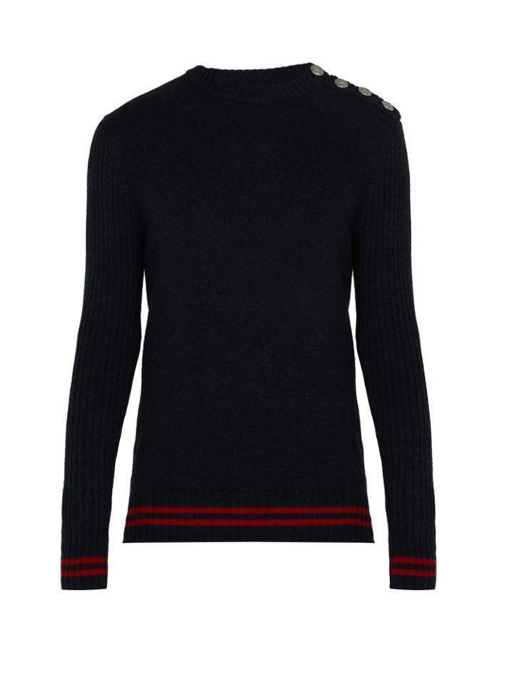 Balmain Striped Cashmere Jumper