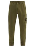 Matchesfashion.com Stone Island - Logo-patch Garment-dyed Cotton-jersey Track Pants - Mens - Green