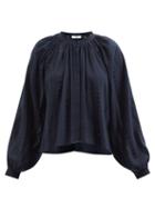 Isabel Marant Toile - Janelle Embroidered-voile Top - Womens - Black